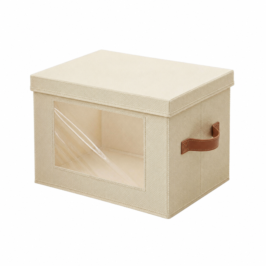 foldable oxford fabric storage box with clear window foldnestliving(2)